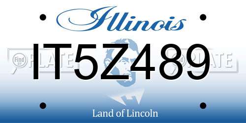 IT5Z489 Illinois License Plate