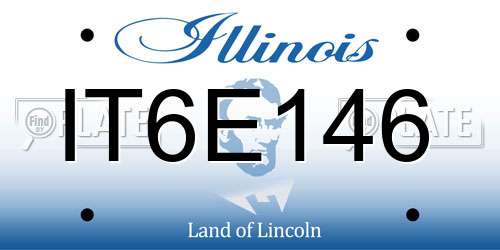 IT6E146 Illinois License Plate