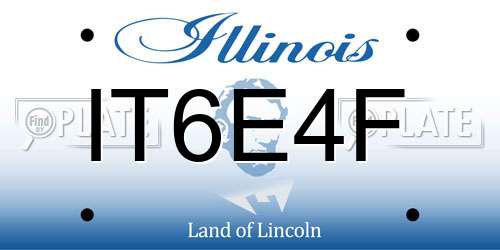 IT6E4F Illinois License Plate