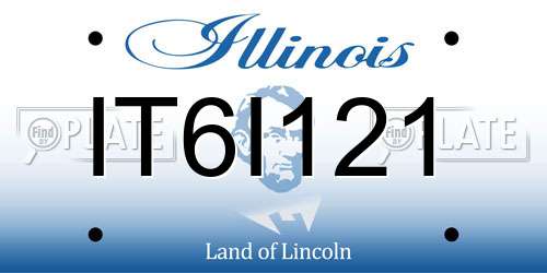 IT6I121 Illinois License Plate
