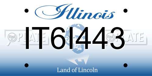 IT6I443 Illinois License Plate