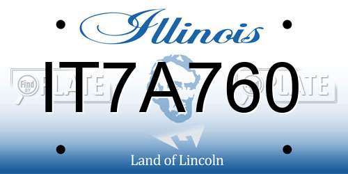 IT7A760 Illinois License Plate