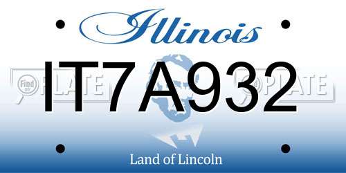 IT7A932 Illinois License Plate