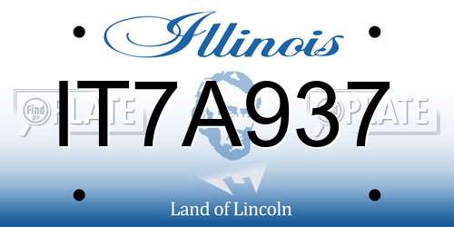 IT7A937 Illinois License Plate