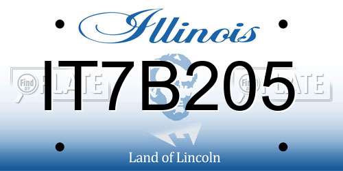 IT7B205 Illinois License Plate