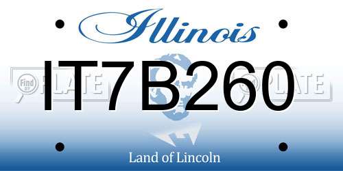IT7B260 Illinois License Plate