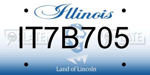 IT7B705 Illinois License Plate