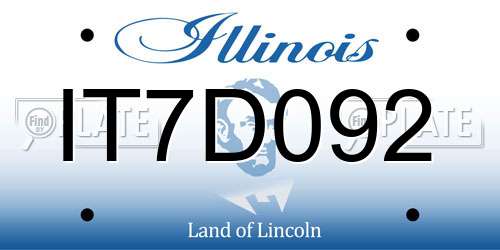 IT7D092 Illinois License Plate