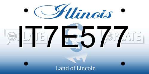 IT7E577 Illinois License Plate