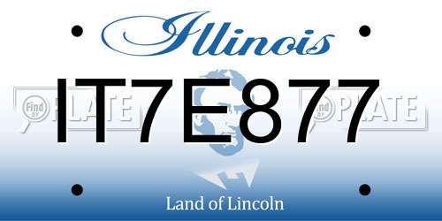 IT7E877 Illinois License Plate
