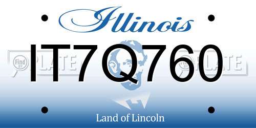 IT7Q760 Illinois License Plate