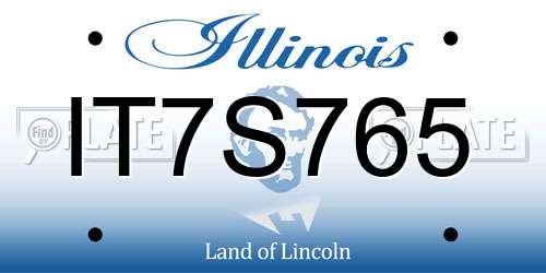 IT7S765 Illinois License Plate