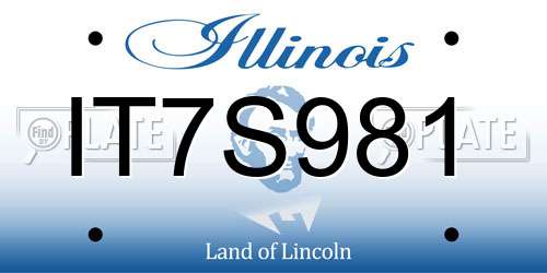 IT7S981 Illinois License Plate