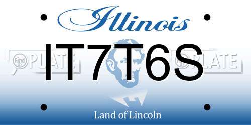 IT7T6S Illinois License Plate
