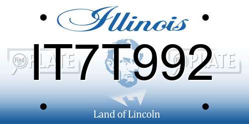 IT7T992 Illinois License Plate