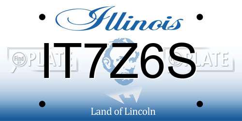 IT7Z6S Illinois License Plate