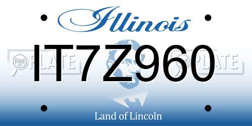 IT7Z960 Illinois License Plate