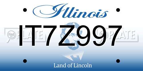 IT7Z997 Illinois License Plate