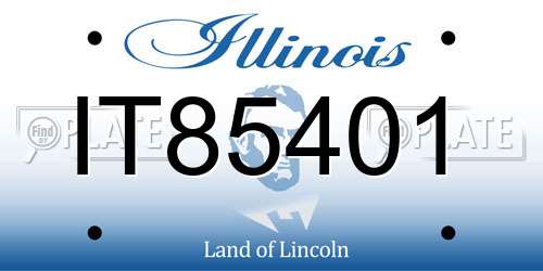 IT85401 Illinois License Plate