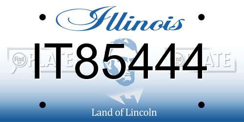 IT85444 Illinois License Plate