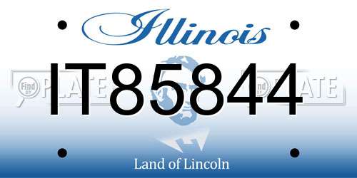 IT85844 Illinois License Plate
