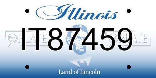 IT87459 Illinois License Plate