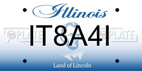 IT8A4I Illinois License Plate