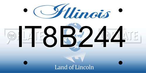 IT8B244 Illinois License Plate