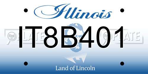 IT8B401 Illinois License Plate