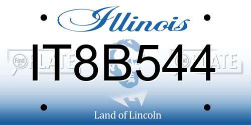 IT8B544 Illinois License Plate