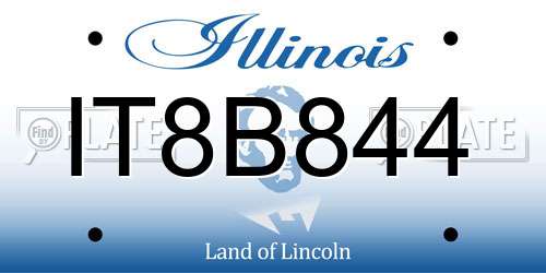 IT8B844 Illinois License Plate