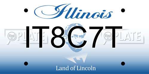 IT8C7T Illinois License Plate