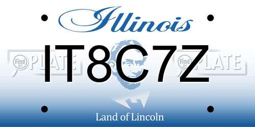 IT8C7Z Illinois License Plate