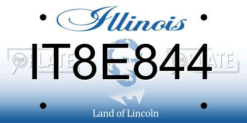 IT8E844 Illinois License Plate
