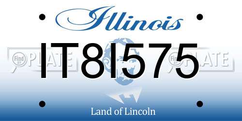 IT8I575 Illinois License Plate