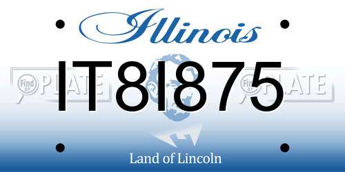 IT8I875 Illinois License Plate