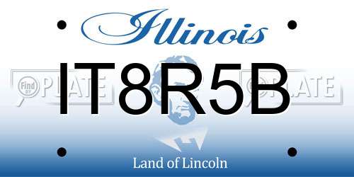 IT8R5B Illinois License Plate