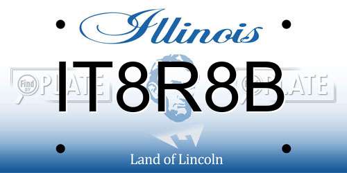 IT8R8B Illinois License Plate