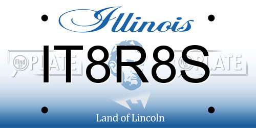 IT8R8S Illinois License Plate