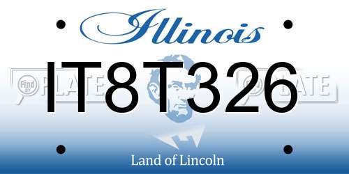 IT8T326 Illinois License Plate