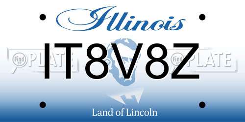 IT8V8Z Illinois License Plate