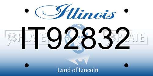 IT92832 Illinois License Plate