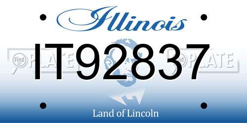 IT92837 Illinois License Plate