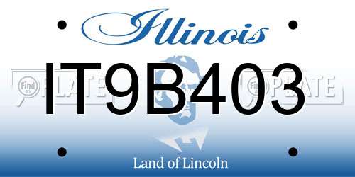 IT9B403 Illinois License Plate