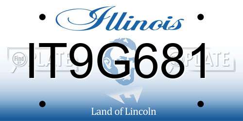 IT9G681 Illinois License Plate