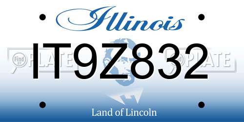 IT9Z832 Illinois License Plate
