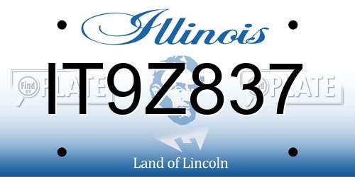 IT9Z837 Illinois License Plate