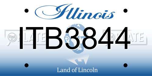 ITB3844 Illinois License Plate