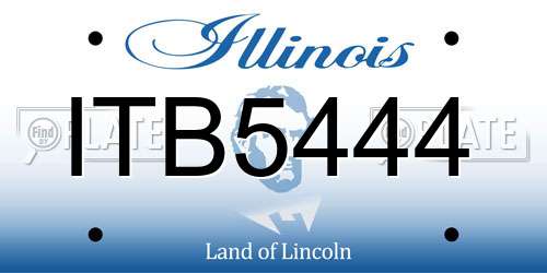 ITB5444 Illinois License Plate