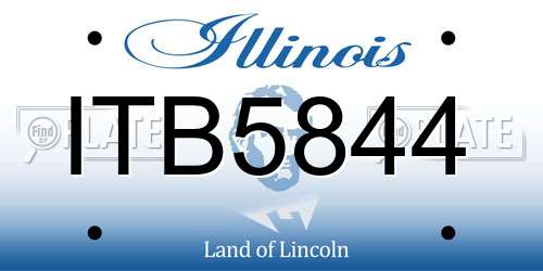 ITB5844 Illinois License Plate